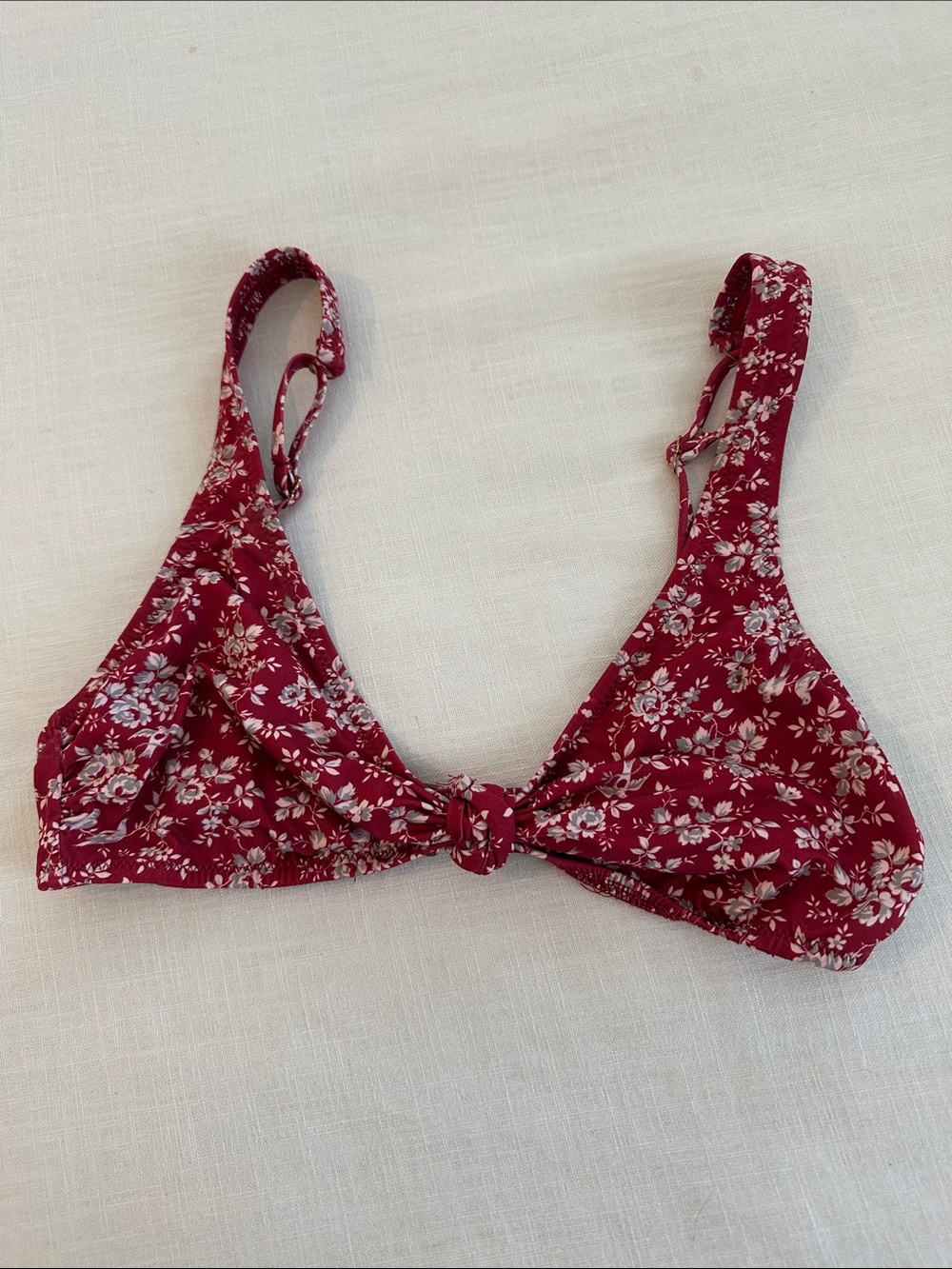 Eberjey Burgundy Floral Bikini Top